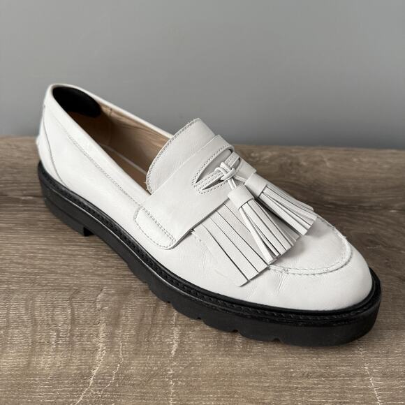 Stuart Weitzman Mila Lift Loafers Womens Size 11 Leather Tassel Chunky Lug Sole - Picture 1 of 12